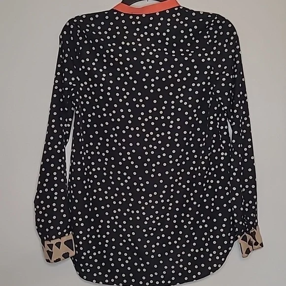 NWT Black & white polka dot blouse XS - Picture 5 of 6